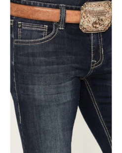 Rock & Roll Denim Men's Rifle Dark Vintage Wash Skinny Reflex Denim Jeans -Wraner Clothing Shop 2000386199 416 P4