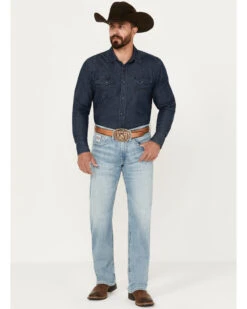 Cinch Men's White Label Light Wash Relaxed Straight Stretch Performance Denim Jeans