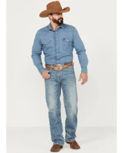Rock & Roll Denim Men's Double Barrel Light Vintage Wash Relaxed Straight Stretch Jeans -Wraner Clothing Shop 2000387623 412 P3