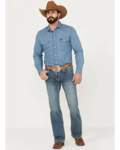 Rock & Roll Denim Men's Pistol Medium Vintage Wash Bootcut Stretch Denim Jeans -Wraner Clothing Shop 2000387624 414 P3