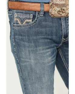 Rock & Roll Denim Men's Revolver Light Vintage Wash Slim Straight Stretch Reflex Denim Jeans -Wraner Clothing Shop 2000387627 412 P4