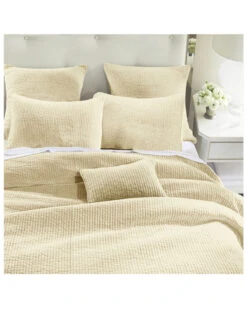 HiEnd Accents Light Tan Stonewashed Cotton & Velvet 3-Piece Full/Queen Quilt Set
