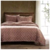 HiEnd Accents Dusty Rose Stella Faux Silk Velvet 3-Piece King Quilt Set -Wraner Clothing Shop 2000388525 662 P1