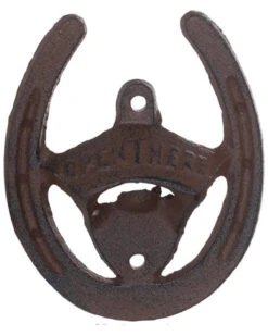 Giftcraft Cast Iron Wall Mount Horseshoe Bottle Opener