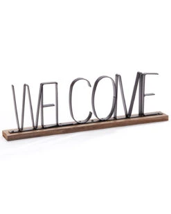 Giftcraft Wooden Table Welcome Decor Sign