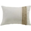 HiEnd Accents White Linen Pillow With Rouching Detail