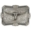 Montana Silversmiths Engraved Longhorn Buckle -Wraner Clothing Shop 290833 03 P1