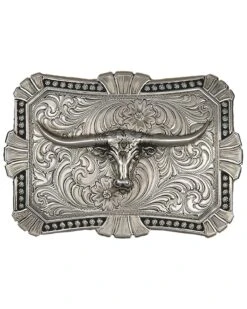 Montana Silversmiths Engraved Longhorn Buckle