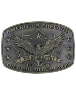 Montana Silversmiths Men's Second Amendment Heritage Attitude Belt Buckle